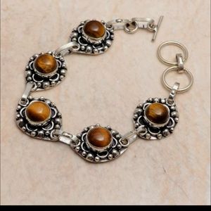 New tigers eye sterling silver bracelet